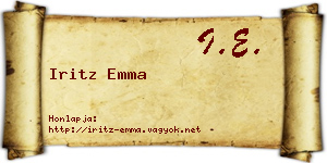 Iritz Emma névjegykártya
